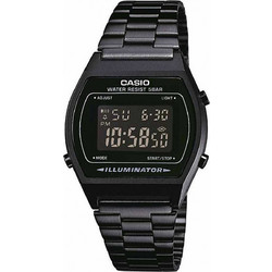 Casio Vintage Ψηφιακό Ανδρικό Ρολόι Χρονογράφος με Μαύρο Μεταλλικό Μπρασελέ B-640WB-1BEF