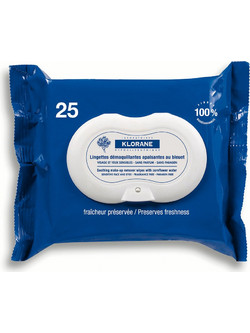 Klorane Lingettes Demaquilant Apaisantes Au Bleuet Μαντηλάκια Ντεμακιγιάζ για Ευαίσθητη Επιδερμίδα 25τμχ