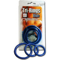 ToyJoy Tri-Rings Σετ Ελαστικά Δαχτυλίδια Πέους Σιλικόνης Μπλε 3τμχ