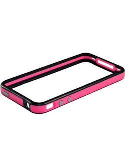 VOLTE-TEL ΘΗΚΗ IPHONE 4G/4S BUMPER METAL BUTTON PINK-BLACK VOLTE-TEL