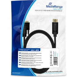Καλώδιο MediaRange DisplayPort to DVI connection, gold-plated contacts, DP plug /DVI-D plug (24+1 Pin) 2.0m, black (MRCS199)
