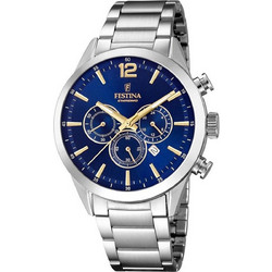 Festina Ανδρικό Ρολόι Χρονογράφος με Ασημί Μεταλλικό Μπρασελέ F20343/2
