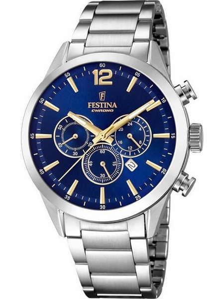 Festina Ανδρικό Ρολόι Χρονογράφος με Ασημί Μεταλλικό Μπρασελέ F20343/2