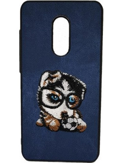 Θήκη για Xiaomi Redmi Note 4 Hard (Σκληρή) Back cover New Design Art Handmade Σκύλος Κέντημα - Σκούρο Μπλε - 3316 - OEM