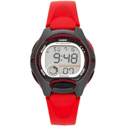 Casio Ψηφιακό Γυναικείο Ρολόι Χρονογράφος με Κόκκινο Καουτσούκ Λουράκι LW-200-4AVEF