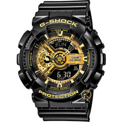 Casio G-Shock Ανδρικό Ρολόι Χρονογράφος με Μαύρο Καουτσούκ Λουράκι GA-110GB-1AER