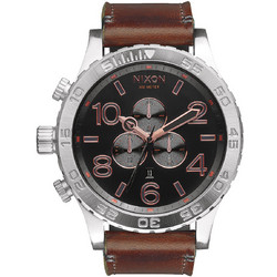 Nixon 51-30 Ανδρικό Ρολόι Χρονογράφος με Καφέ Δερμάτινο Λουράκι A124-2064-00