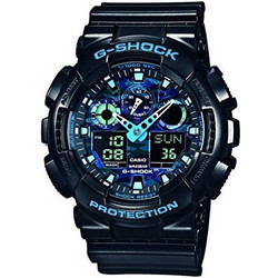 Casio G-Shock Ανδρικό Ρολόι Χρονογράφος με Μαύρο Καουτσούκ Λουράκι GA-100CB-1AER
