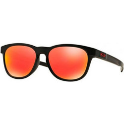 Oakley Stringer 9315 09 Ανδρικά Γυαλιά Ηλίου Οβάλ Κοκάλινα Μαύρα με Πορτοκαλί Καθρέπτη Φακό