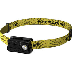 Nitecore NU20 Μαύρος Επαναφορτιζόμενος Φακός Κεφαλής Εργασίας Led 360lm με Κίτρινο Λουρί