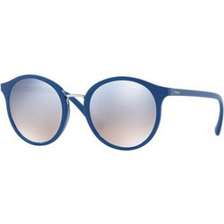 Vogue VO5166S 25677B Γυναικεία Γυαλιά Ηλίου Στρογγυλά Κοκάλινα Μπλε με Aσημί Καθρέπτη Φακό