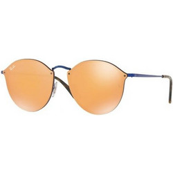 Ray-Ban RB3574N 9038/7J Ανδρικά Γυαλιά Ηλίου Στρογγυλά Μεταλλικά Μπλε με Χρυσό Καθρέπτη Φακό