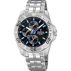 Festina Ανδρικό Ρολόι Χρονογράφος με Ασημί Μεταλλικό Μπρασελέ F20445/6