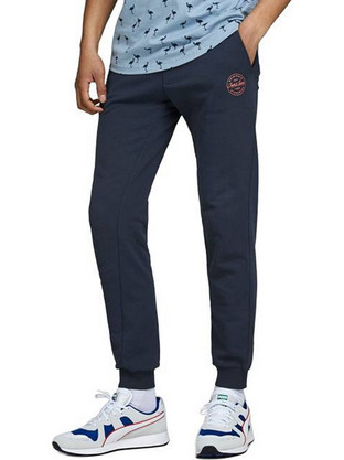 Jack & Jones Ανδρικό Παντελόνι Φόρμας με Λάστιχο Navy Μπλε 12165322