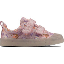 Clarks Foxing Print Παιδικά Sneakers Ροζ 26158356