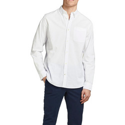 Jack & Jones Ανδρικό Πουκάμισο Βαμβακερό Μακρυμάνικο Slim Fit Λευκό 12182486
