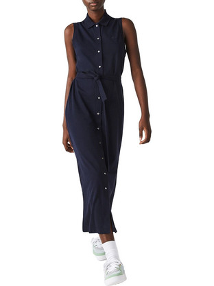 Lacoste Midi Καλοκαιρινό Καθημερινό Φόρεμα Navy Μπλε EF1107-166