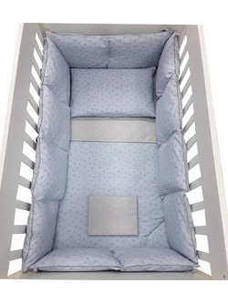 Beboulino Stars Σετ Κούνιας 70x140cm Grey/Blue 5τμχ