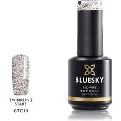 Bluesky No Wipe GTC10 Top Coat Glitter Ημιμόνιμο Βερνίκι Νυχιών 15ml
