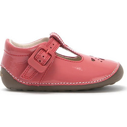 Clarks Παιδικές Μπαλαρίνες Λουστρίνι με Ρυθμιζόμενο Λουράκι Φούξια 261338626