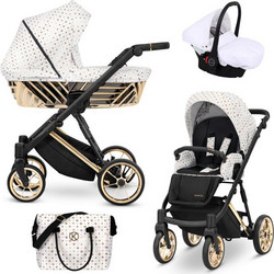 Kunert Ivento Glam Καρότσι Μωρού 3 σε 1 White Golden Frame