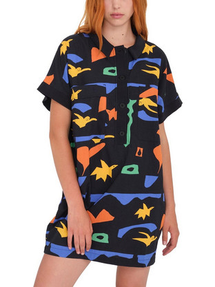 Volcom Arthur Mini Καλοκαιρινό Καθημερινό Φόρεμα Μαύρο B1312415-BLK