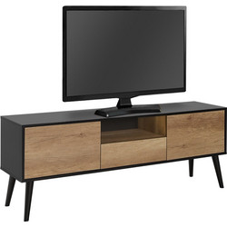 Megapap Έπιπλο Τηλεόρασης Ξύλινο Μαύρο Μ160xΠ41xΥ58cm Style GP009-0241,1