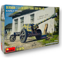 MiniArt German 7.5cm Anti-Tank Gun PaK 40. Early Prod Συναρμολογούμενο Πλαστικό Μοντέλο Τανκ 1:35