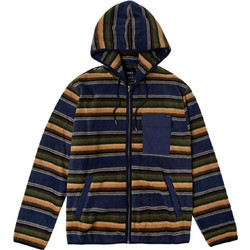 RVCA Hawthorne Ανδρική Ζακέτα Fleece με Κουκούλα και Φερμουάρ Μπλε Πολύχρωμη AVYFT00281-MDY