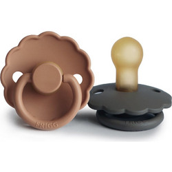Frigg Daisy Πιπίλες Καουτσούκ 0-6m Graphite Peach Bronze 2τμχ