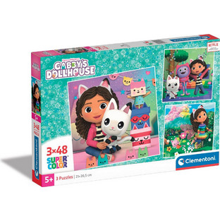 Παιδικό Puzzle Clementoni Super Color Gabby's Dollhouse 3x48 Κομμάτια