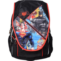 SunCe Batman Super Man ABB Σχολική Τσάντα Πλάτης Δημοτικού Μαύρη BVT-3004