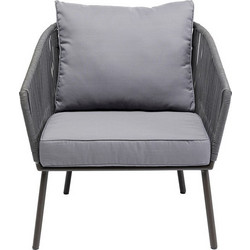 Kare Design Elba Πολυθρόνα Κήπου Rattan Γκρι 87391