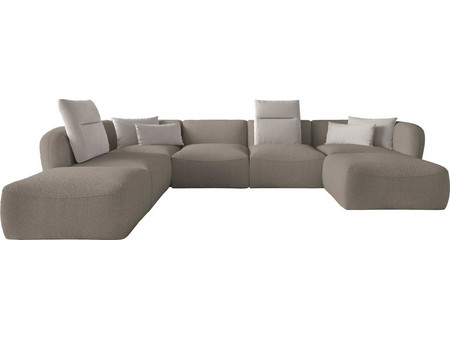PoliHome Canada XL Γωνιακός Καναπές Αριστερή Γωνία Καφέ 382x236x75cm 162765809