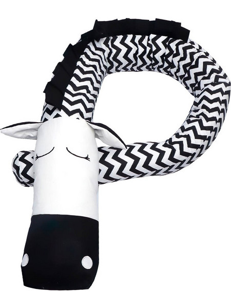 Rythmos Zebra Πάντα Κούνιας Snake Λευκό Μαύρο 10x200cm