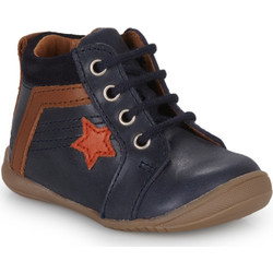 GBB Carson Παιδικά Ημίμποτα Navy Μπλε Δερμάτινα με Φερμουάρ AG151-12
