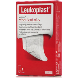 Leukoplast Absorbent Plus Αποστειρωμένα Αυτοκόλλητα Επιθέματα 5x7.2cm 5τμχ