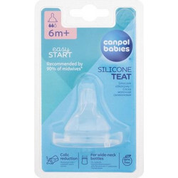 Canpol Βabies Easy Start Θηλή Σιλικόνης για Μπιμπερό 6m+ Μεσαίας Ροής 1τμχ