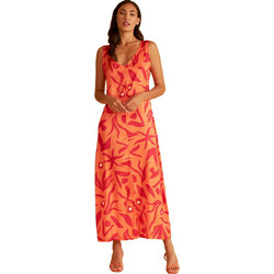 Harmony Maxi Καλοκαιρινό Βραδινό Φόρεμα Κοραλί 33-506620