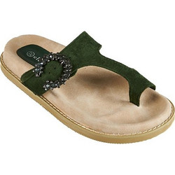 Elenross Γυναικεία Σανδάλια Suede Κυπαρισσί GS09010W