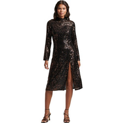 Superdry Midi Φόρεμα για Γάμο / Βάπτιση με Παγιέτες Καφέ W8011384A-9MN