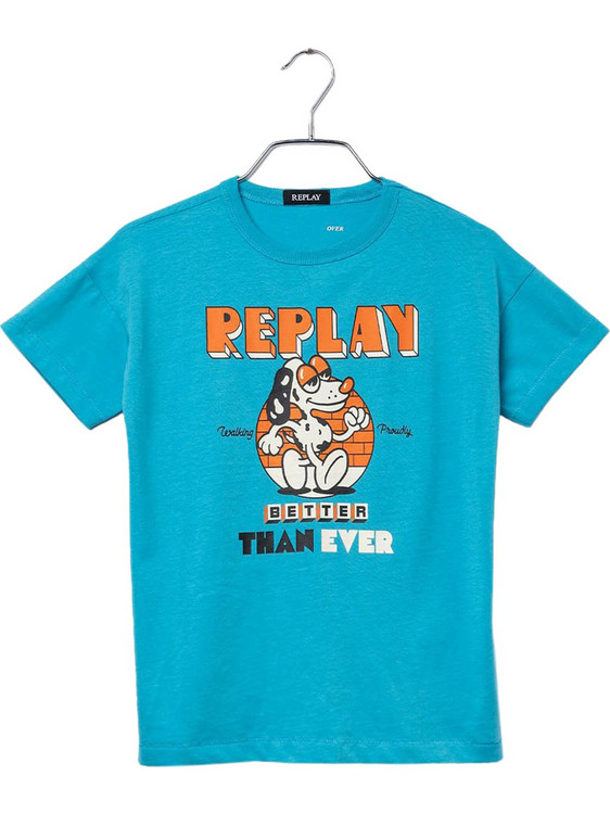 Replay Παιδικό T-Shirt Κοντομάνικο Γαλάζιο SB7349-051-2660-489
