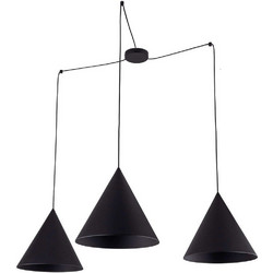 TK Lighting Cono 6629 Κρεμαστό Φωτιστικό Οροφής Τρίφωτο E27 Μαύρο