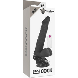Basecock Realistic Bendable Ρεαλιστικός Δονητής για Ζευγάρια με Τηλεχειριστήριο 20cm Μαύρος