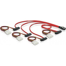 DeLOCK 83059 Καλώδιο Σκληρού Δίσκου mini SAS to 4 x Mini SAS 0.5m Red