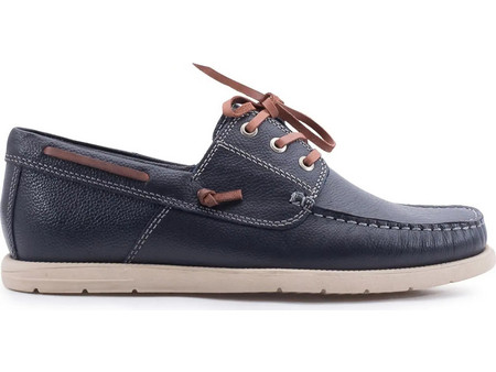 Freemood Ανδρικά Μοκασίνια Boat Shoes Δερμάτινα Navy Μπλε 073-101