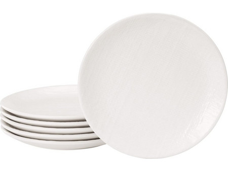 Navaris Linen Artisan Πιάτα Ρηχά Κεραμικά 20cm 6τμχ NAV001WX8DR016C