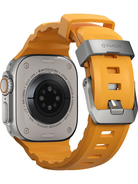 Nomad Rocky Point FKM Λουράκι Σιλικόνης Titanium / Sol Yellow (Apple Watch 42 / 44 / 45 / 49mm)