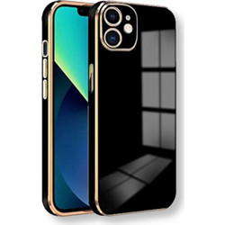 Bodycell Gold Plated Silicon Back Cover Black (iPhone 12)