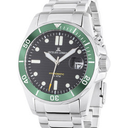 Jacques Lemans Hybromatic Diver Ανδρικό Ρολόι Αυτόματο με Ασημί Μεταλλικό Μπρασελέ 1-2170K